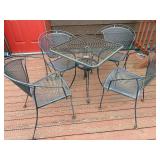 outdoor table, 4 chairs