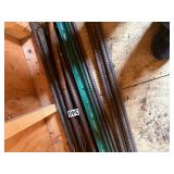 rebar and metal fence posts