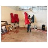 Large red patio umbrella