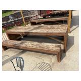 Sturdy Wooden picnic table with benches. 10ft long