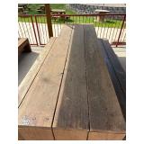 Sturdy Wooden picnic table with benches. 10ft long