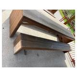 Sturdy Wooden picnic table with benches. 10ft long