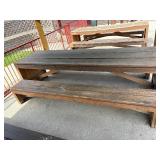 Sturdy Wooden picnic table with benches. 10ft long