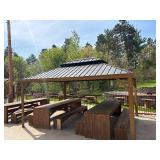 Metal gazebo.
