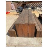 Sturdy Wooden picnic table with benches. 10ft long