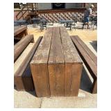 Sturdy Wooden picnic table with benches. 10ft long