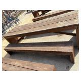 Sturdy Wooden picnic table with benches. 10ft long