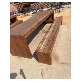 Sturdy Wooden picnic table with benches. 10ft long