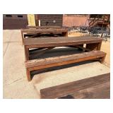 Sturdy Wooden picnic table with benches. 10ft long