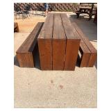 Sturdy Wooden picnic table with benches. 10ft long