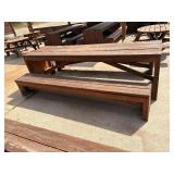 Sturdy Wooden picnic table with benches. 10ft long