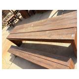 Sturdy Wooden picnic table with benches. 10ft long
