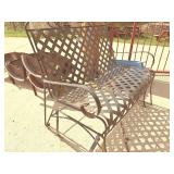 Black finish metal patio rocker