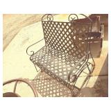 Black finish metal patio rocker