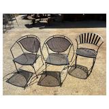 3 black metal patio chair s