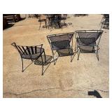 3 black metal patio chair s