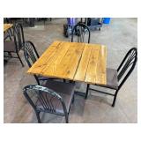 wood top table and chairs