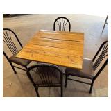 wood top table and chairs