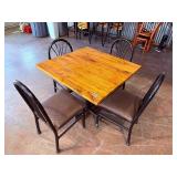 wood top table and chairs