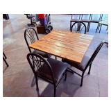 wood top table and chairs