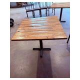 wood top table and chairs