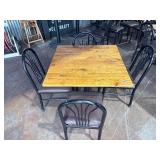 wood top table and chairs