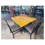 wood top table and chairs