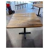 wood top table and chairs