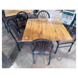 wood top table and chairs