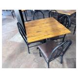 wood top table and chairs
