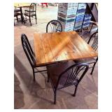 wood top table and chairs