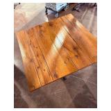 wood top table and chairs