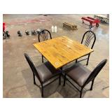 wood top table and chairs