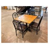 wood top table and chairs