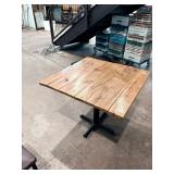 wood top table and chairs