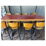 High top table with 8 barstools
