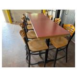 High top table with 8 barstools