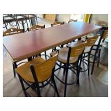 High top table with 8 barstools