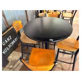 Black high top and 4 bar stools