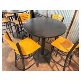 Black high top and 4 bar stools