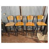 Black high top and 4 bar stools