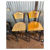 Black high top and 4 bar stools