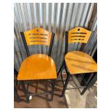 Black high top and 4 bar stools