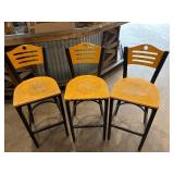 Set of three bar stools