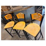 Set of three bar stools