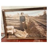 Vintage reproduction of a woman waiting for a train