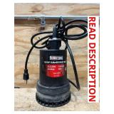Ironton Submersible Water Pump, 1268 GPH, 1/8 HP, 1in. Port