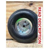 Ironton 10in. Sawtooth Pneumatic Tire, 4.10/3.50-4, 4 Bolt Holes