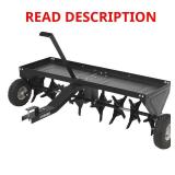$350 Strongway 48in. Plug Aerator, 32 Coring Plugs, 10in. Pneumatic Tires, Tow-Behind Lawn Aerator for Lawn Tractor or ATV MSRP $350 (read description)