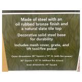 Outdoor Expression 30' Square Slate Fire Pit MSRP $199